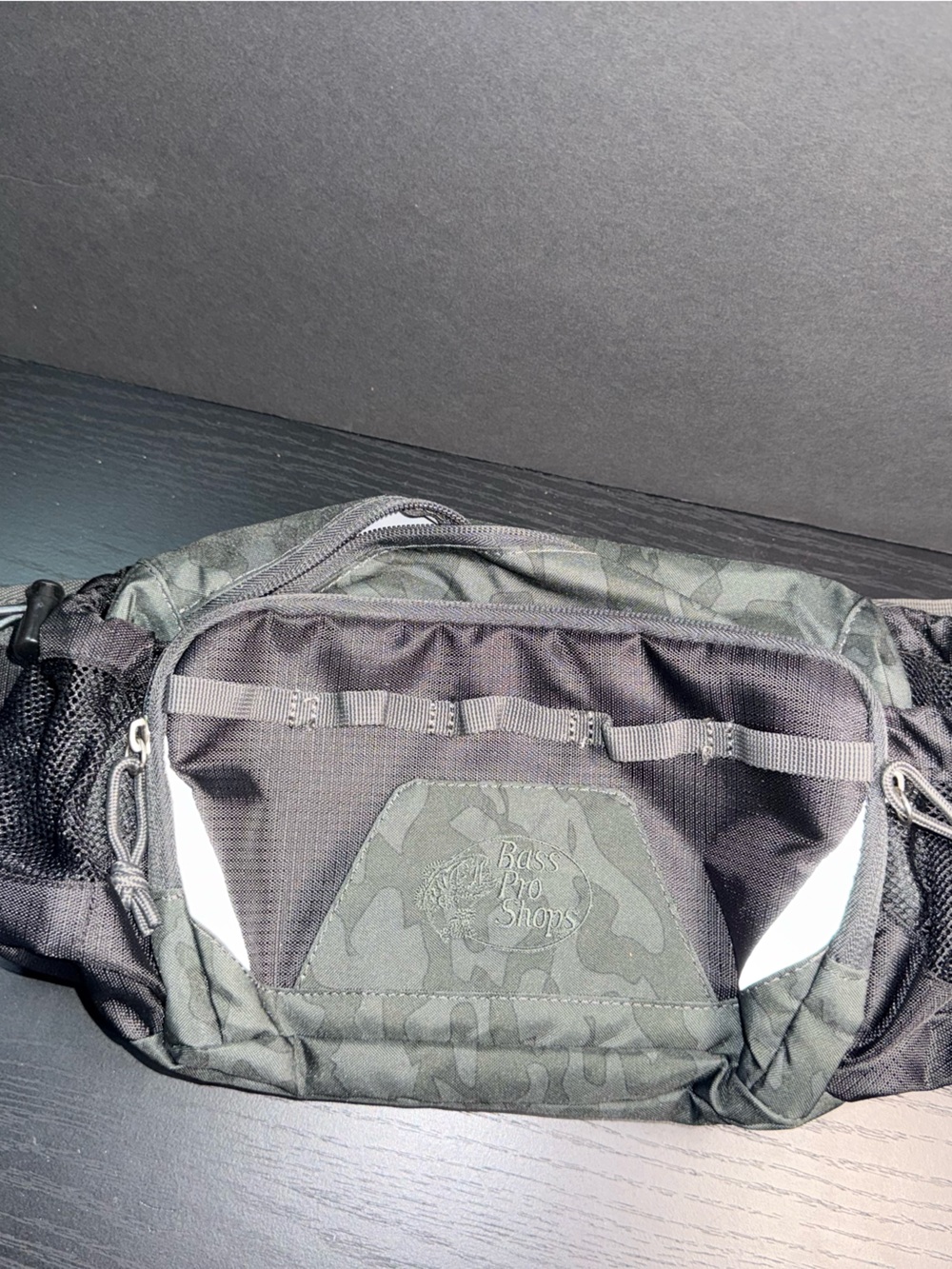 Bass Pro Shops Camo Fishing Sling Backpack Tackle Bag Outdoor Hiking Hunting